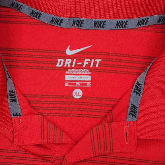 Nike Dri-Fit Red Striped Polo Shirt St Louis Cardinals  XL Mens - Picture 4 of 11